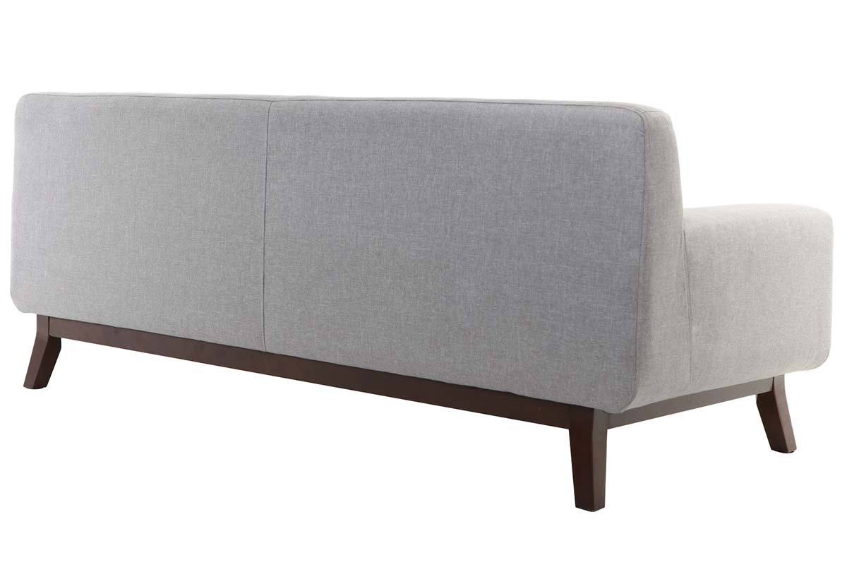 Canap� design 2-3 places gris et bois fonc� VILA