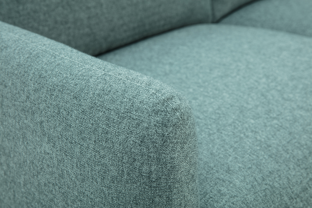 Canap� design 2 places en tissu vert de gris et bois clair BONO