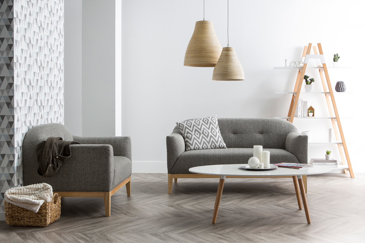 Canap� design 2 places gris MARY