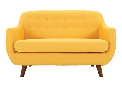 Canap&eacute; design 2 places jaune YNOK