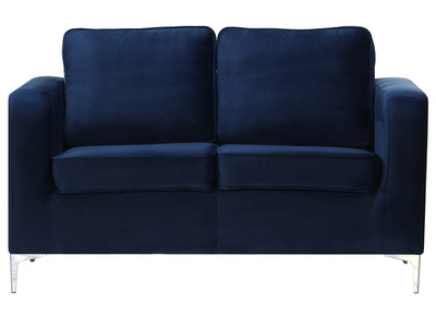 Canap&eacute; design 2 places velours bleu nuit HARRY