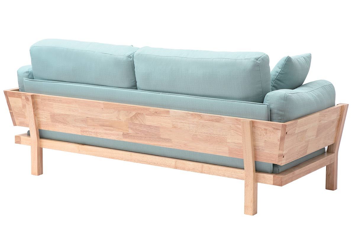 Canap� design 3 places d�houssable menthe � l'eau et bois KYO