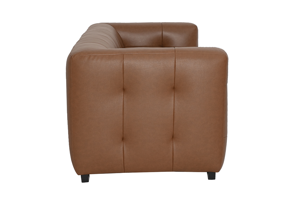 Canap� design 3 places en cuir marron CORTO