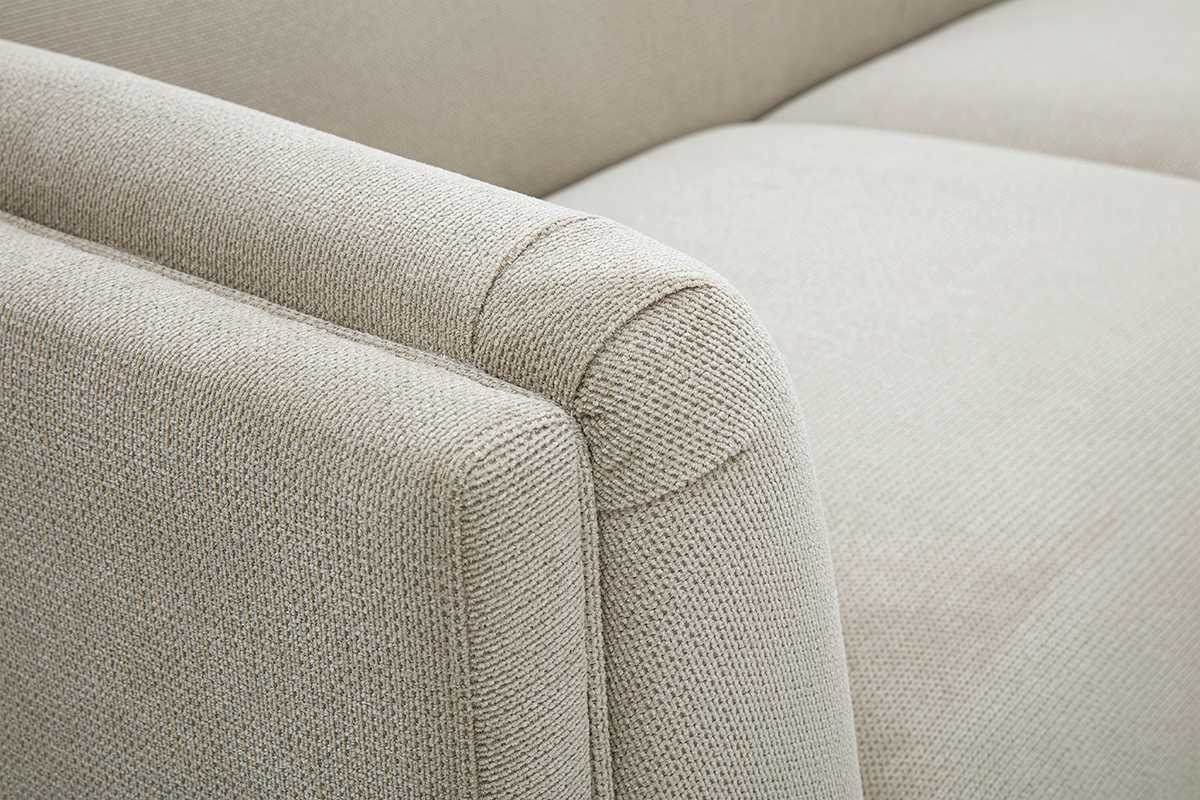 Canap design 3 places en tissu chenille beige HOSBO