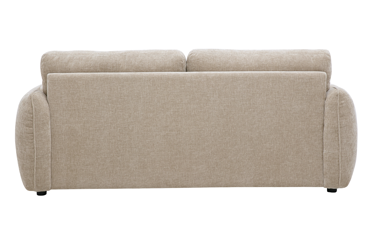 Canap� design 3 places en tissu effet velours textur� taupe WONDER
