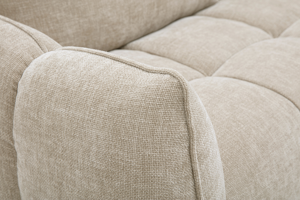 Canap� design 3 places en tissu effet velours textur� taupe WONDER