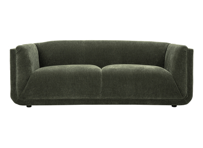 Canapé design 3 places en tissu effet velours vert kaki HOSBO