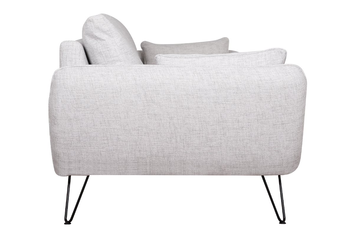 Canap design 3 places en tissu gris clair et mtal noir CREEP