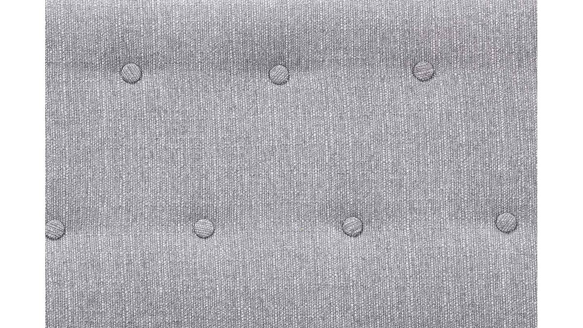 Canap design 3 places htre et tissu gris perle OLAF