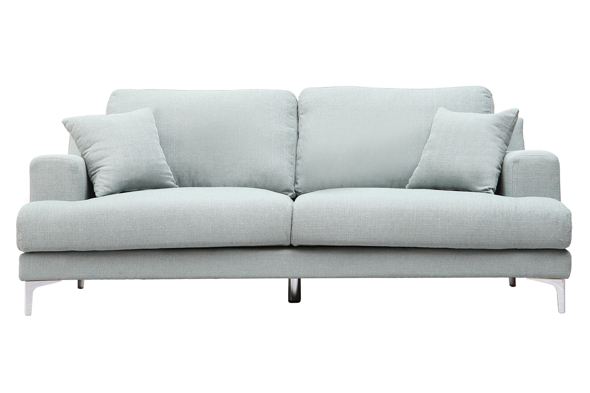 Canap design 3 places tissu bleu clair BOMEN