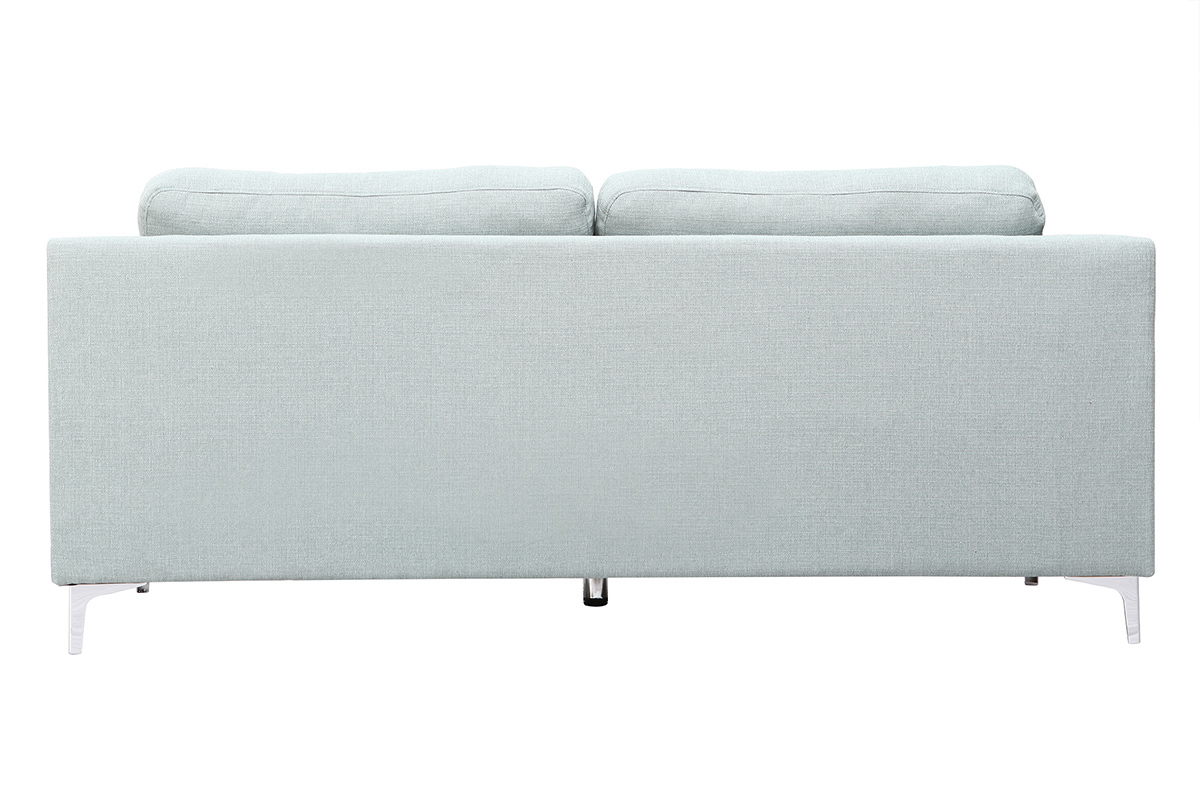 Canap design 3 places tissu bleu clair BOMEN