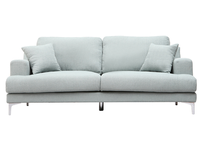 Canap&eacute; design 3 places tissu bleu clair BOMEN