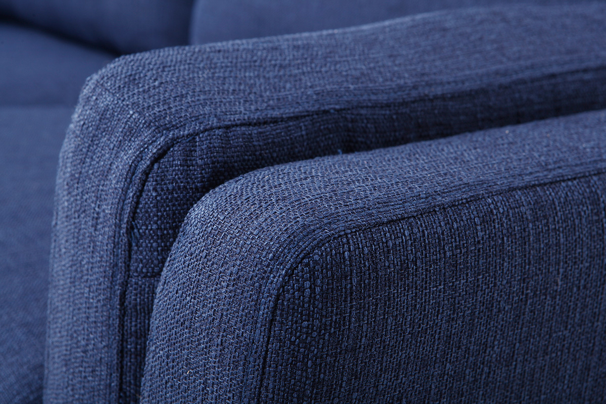 Canap� design 3 places tissu bleu fonc� MILORD