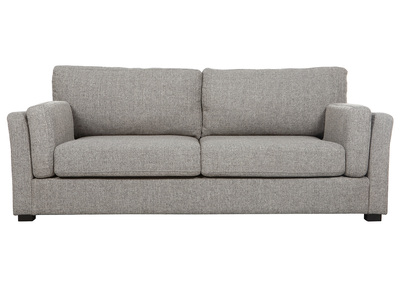 Canap&eacute; design 3 places tissu gris clair MILORD