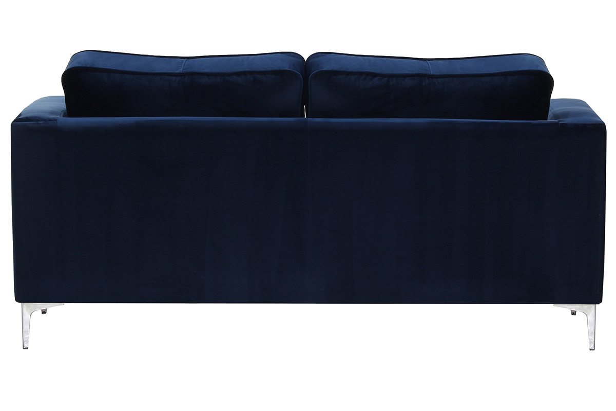 Canap� design 3 places velours bleu nuit HARRY
