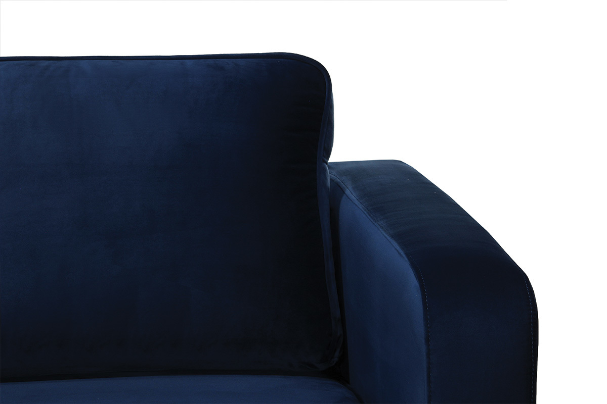 Canap� design 3 places velours bleu nuit HARRY