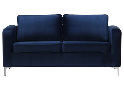 Canap&eacute; design 3 places velours bleu nuit HARRY