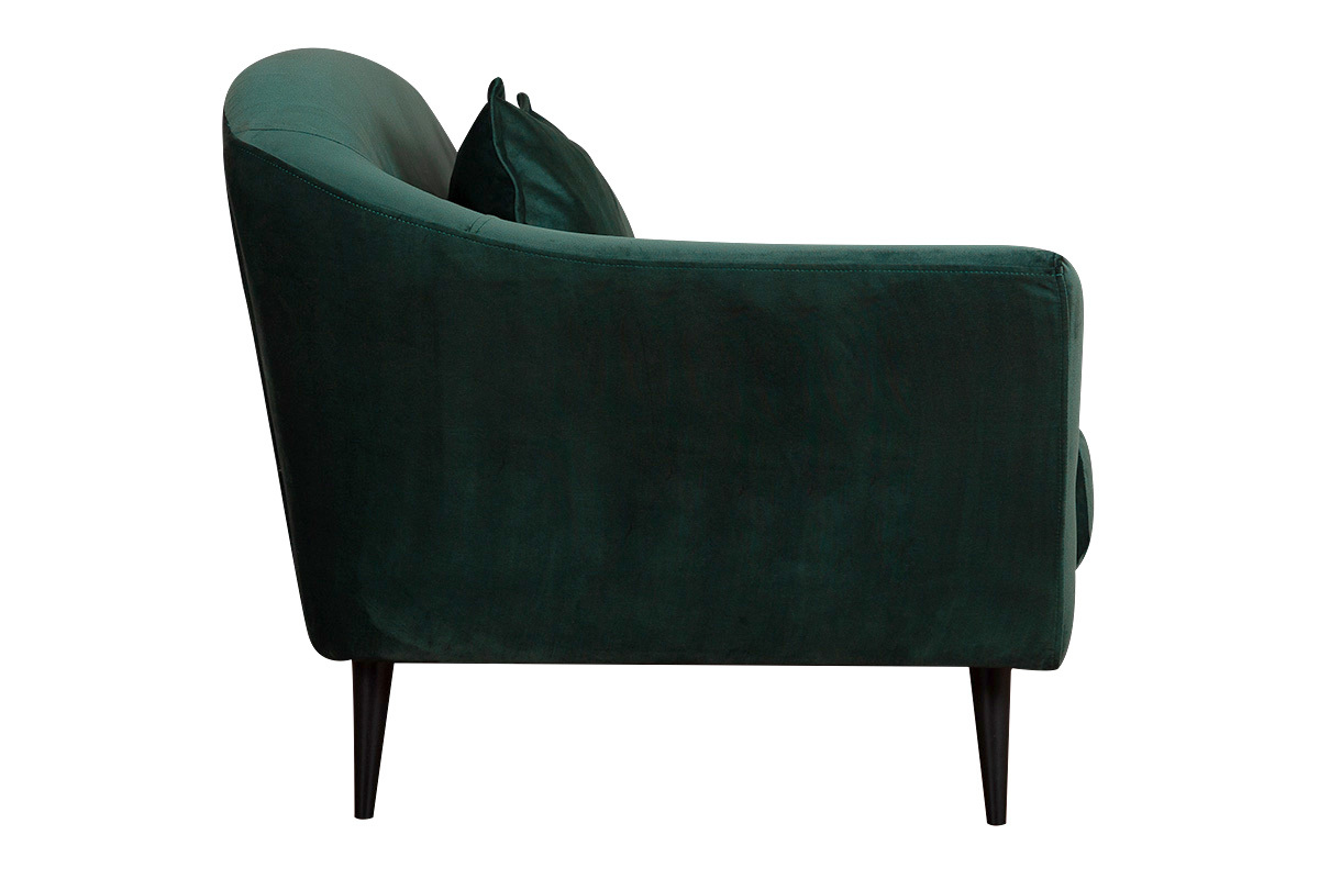 Canap design 3 places velours vert fort FOLIES