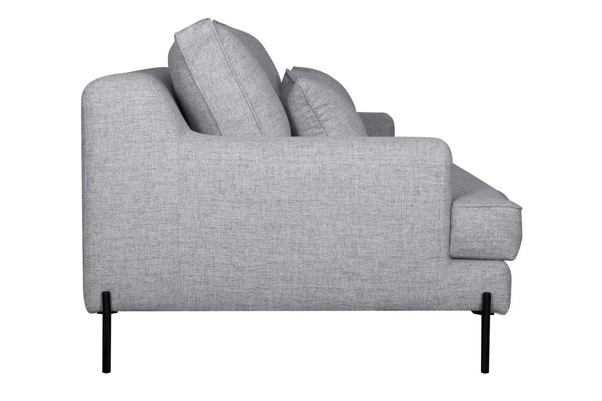 Canap design 4 places en tissu gris chin et mtal noir PUCHKINE