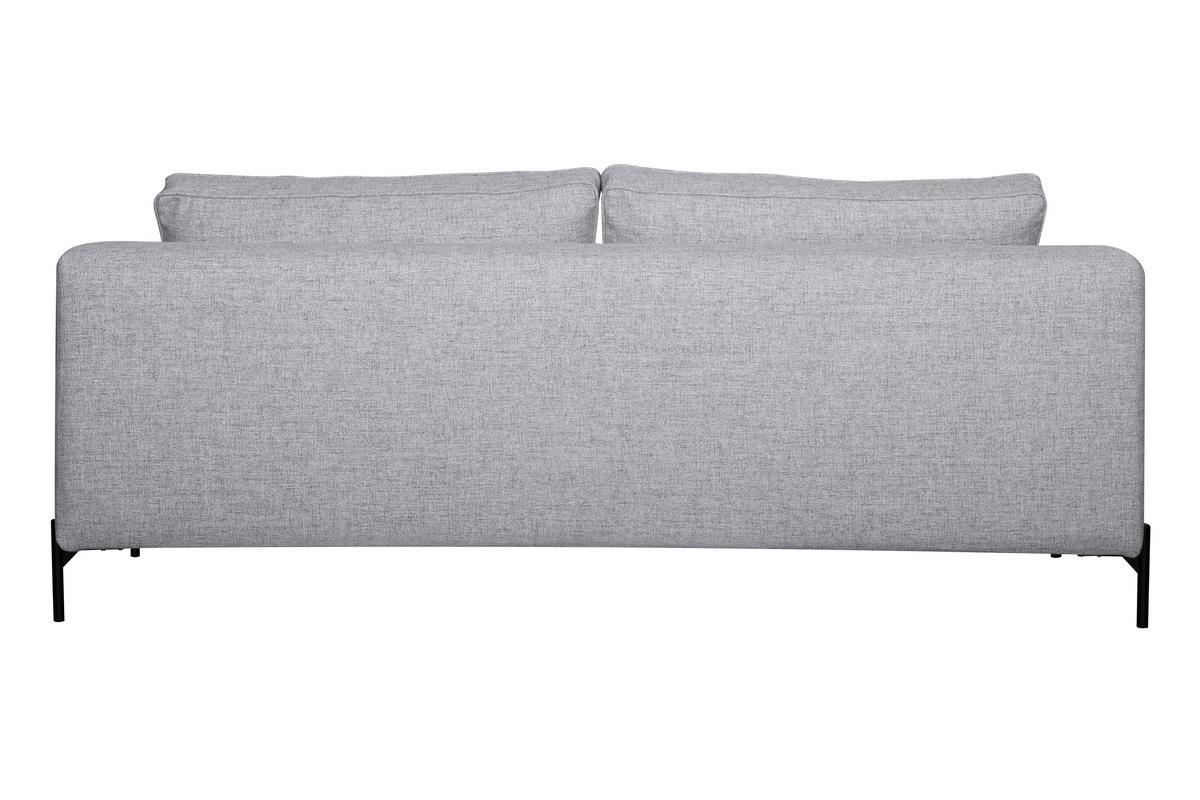 Canap design 4 places en tissu gris chin et mtal noir PUCHKINE