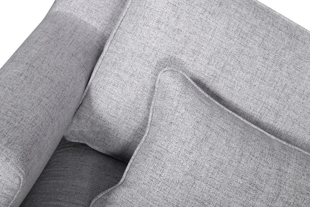 Canap design 4 places en tissu gris chin et mtal noir PUCHKINE
