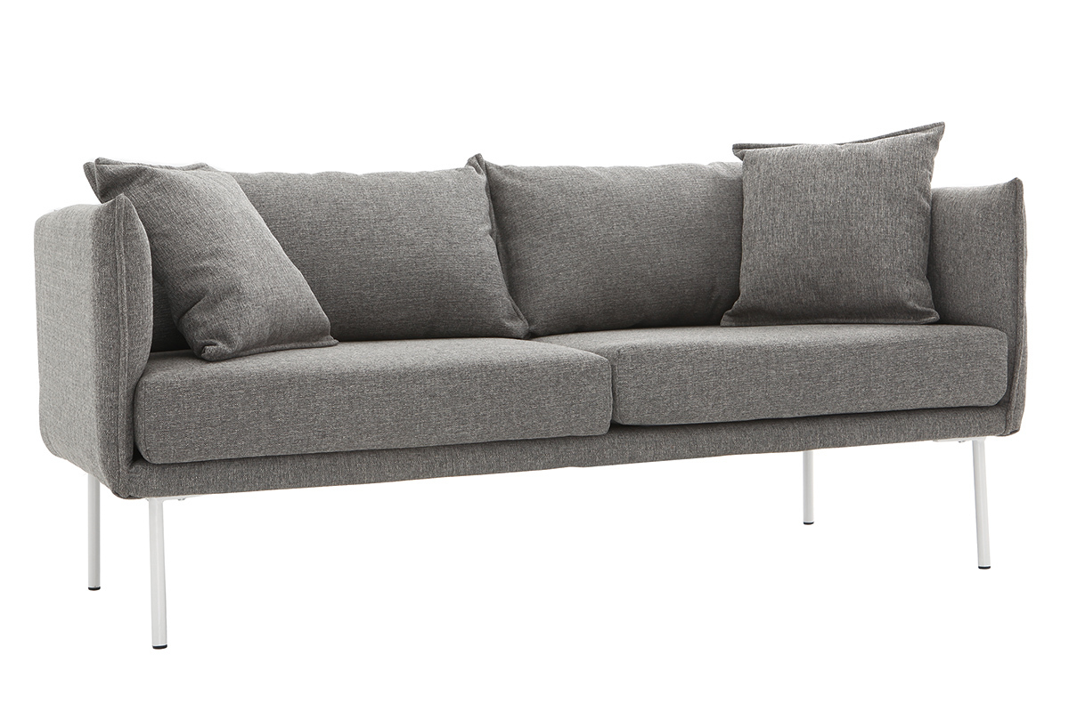 Canap� design contemporain 3 places gris clair MATHIS