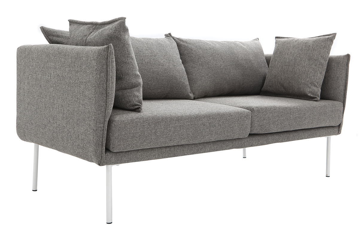 Canap� design contemporain 3 places gris clair MATHIS