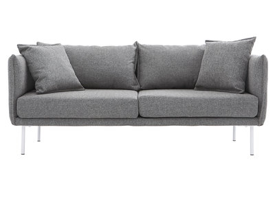 Canap&eacute; design contemporain 3 places gris clair MATHIS