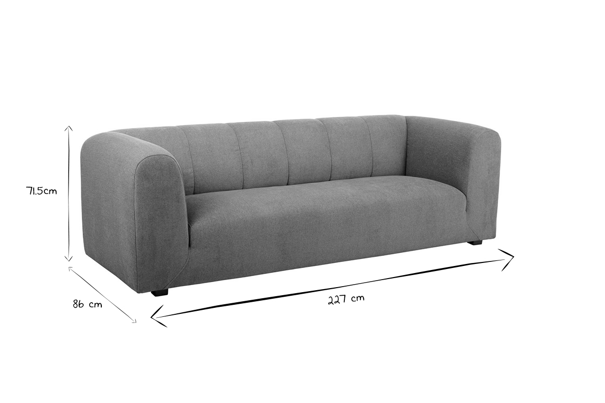 Canap design en tissu effet velours terre brle 3-4 places OLIVEIRO