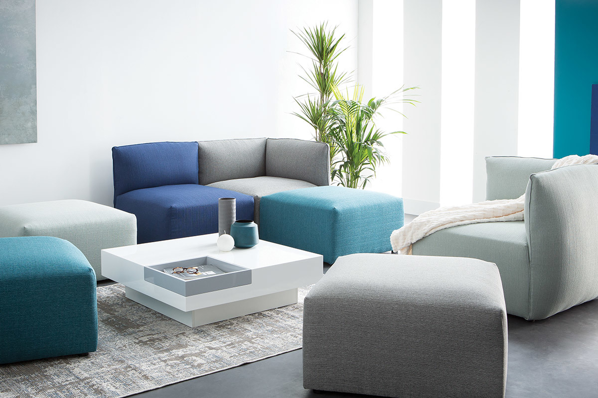 Canap� design modulable bleu canard 3 places MODULO