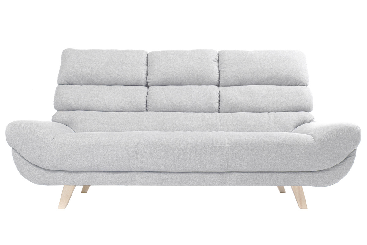 Canap design scandinave 3 places gris NORDIK