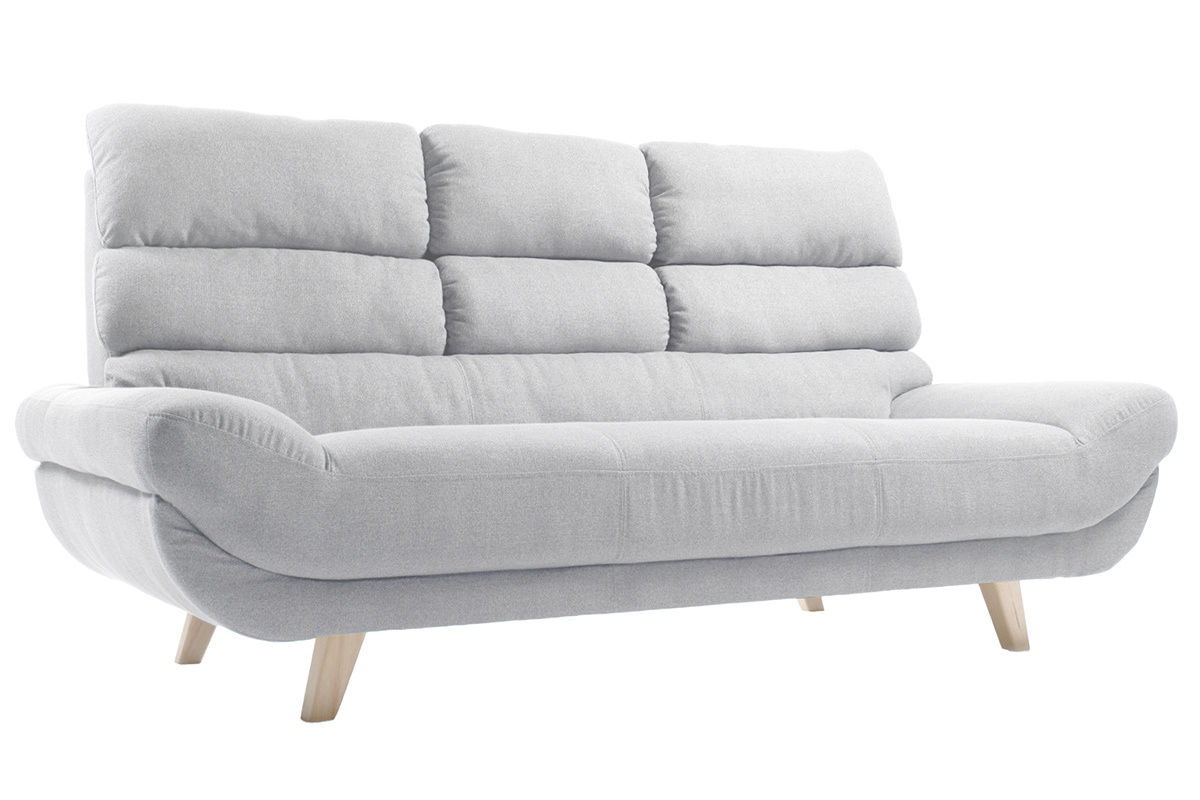 Canap design scandinave 3 places gris NORDIK