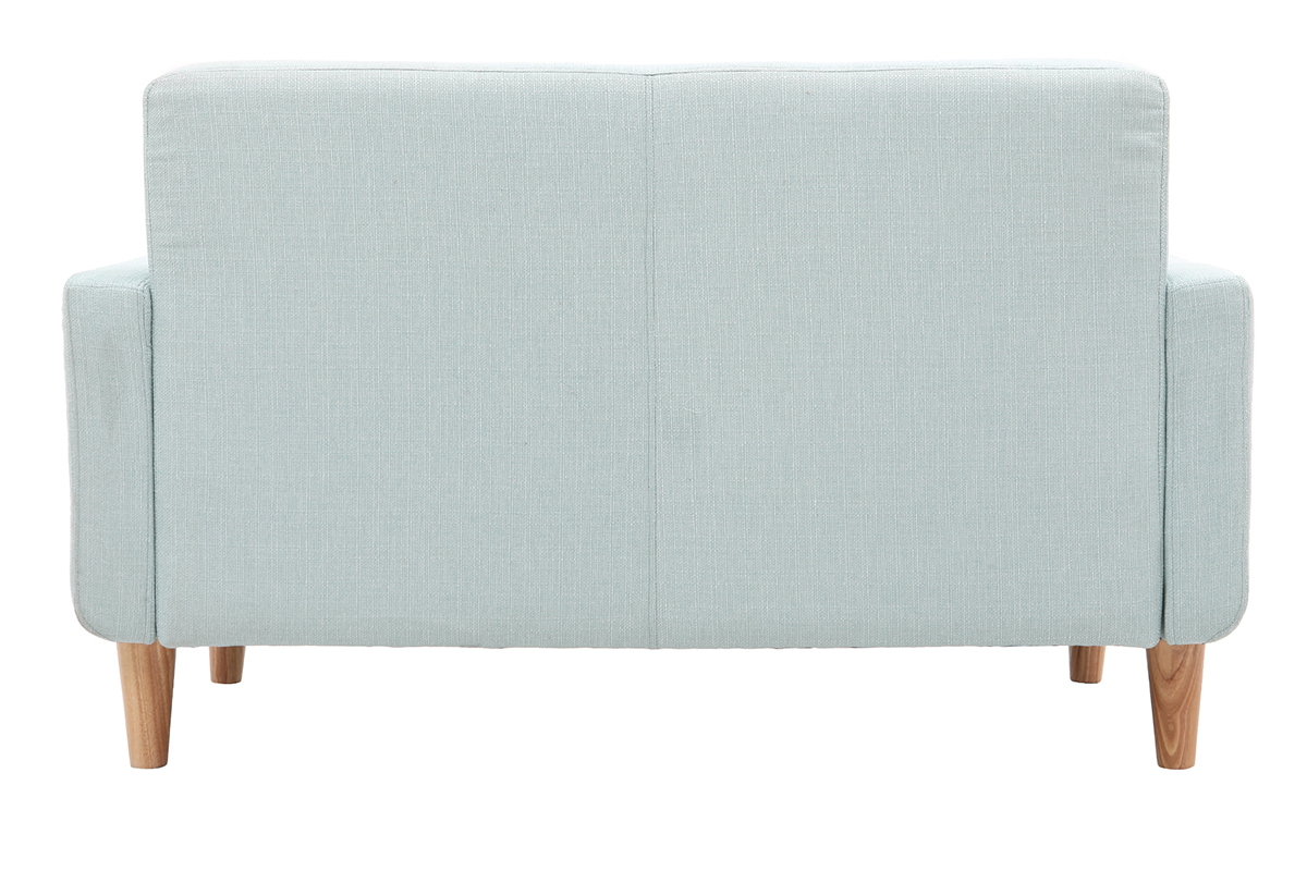 Canap� design scandinave tissu bleu lagon 2 places LUNA