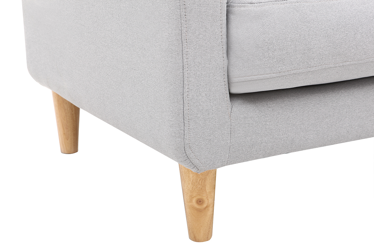 Canap� design scandinave tissu gris clair 3 places LUNA
