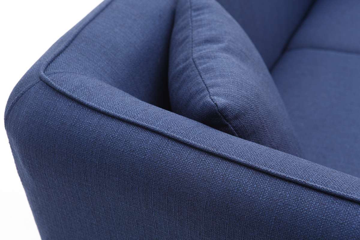 Canap� design tissu bleu fonc� 3 places MOONLIGHT