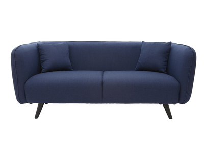 Canap&eacute; design tissu bleu fonc&eacute; 3 places MOONLIGHT