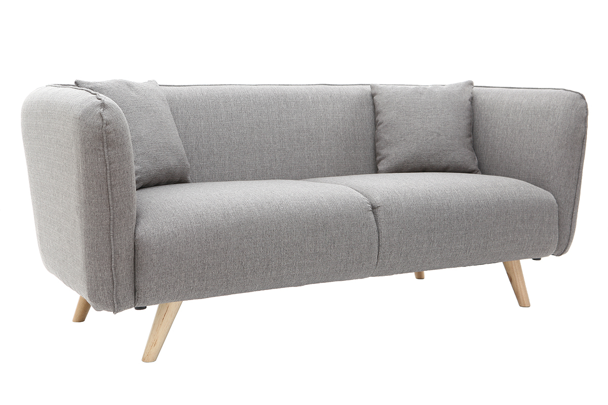 Canap� design tissu gris clair 3 places MOONLIGHT