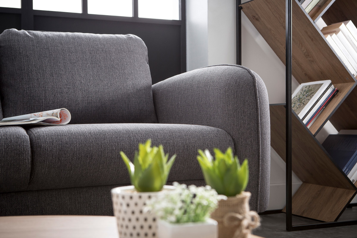 Canap� design tissu gris fonc� 3 places SIDI