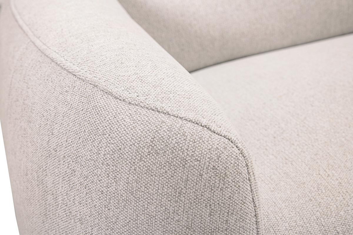 Canap� �lectrique 3 places avec t�ti�res ajustables et repose-pieds en tissu effet velours textur� beige MORZINE
