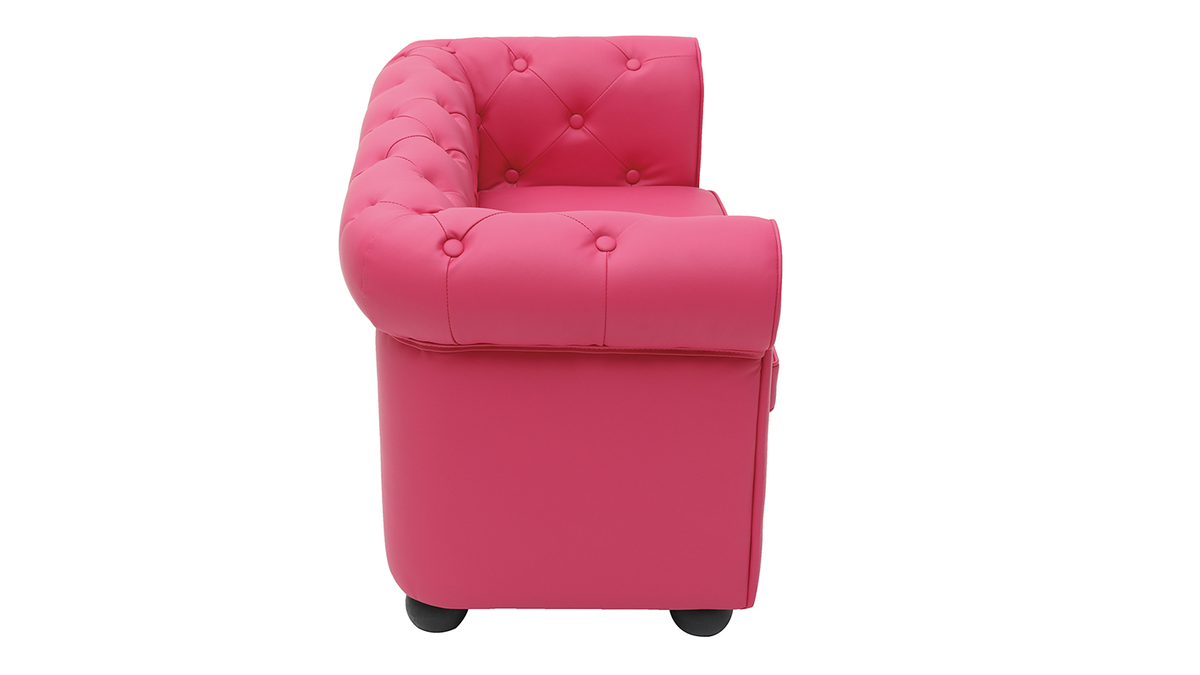 Canap enfant 2 places rose  -  BABY CHESTERFIELD
