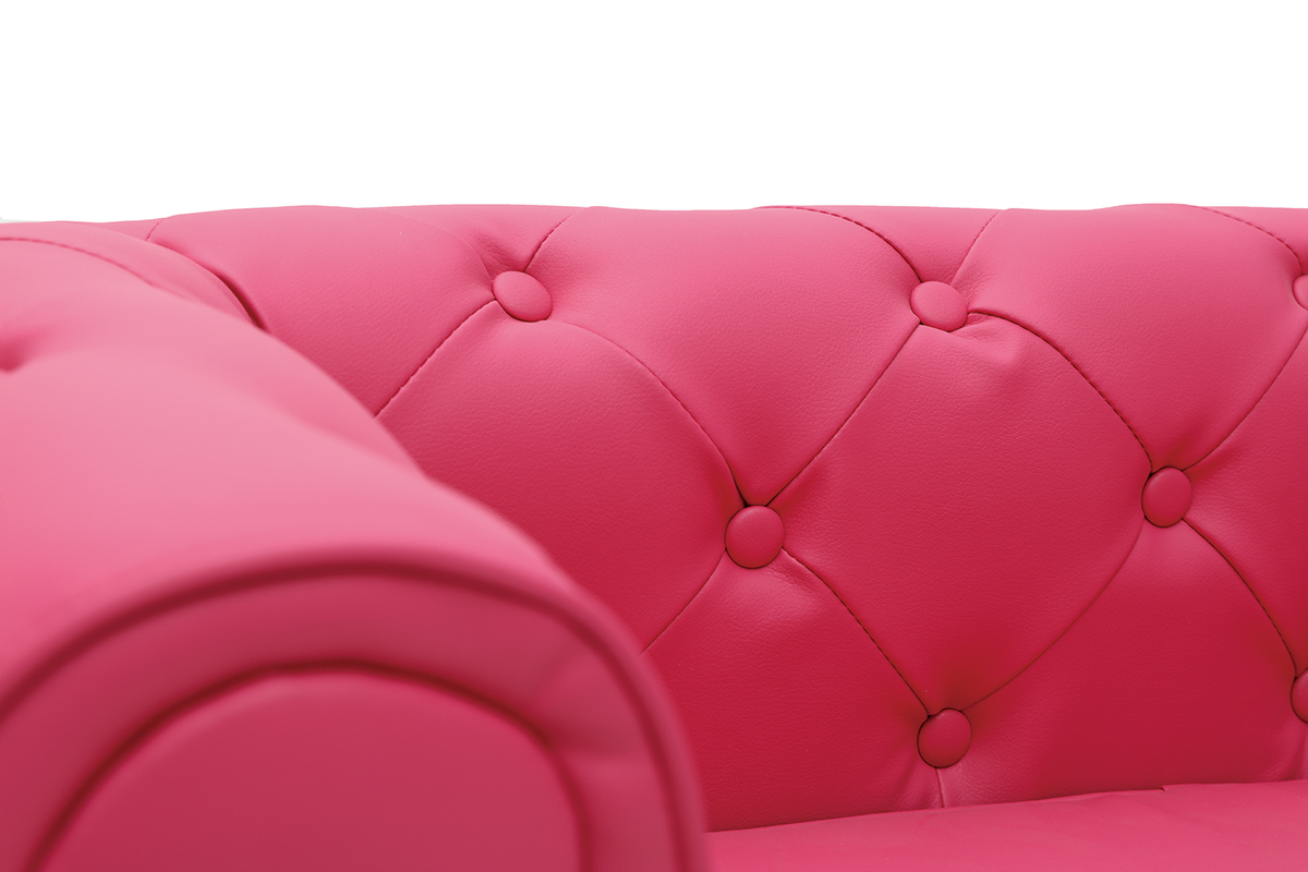 Canap enfant 2 places rose  -  BABY CHESTERFIELD