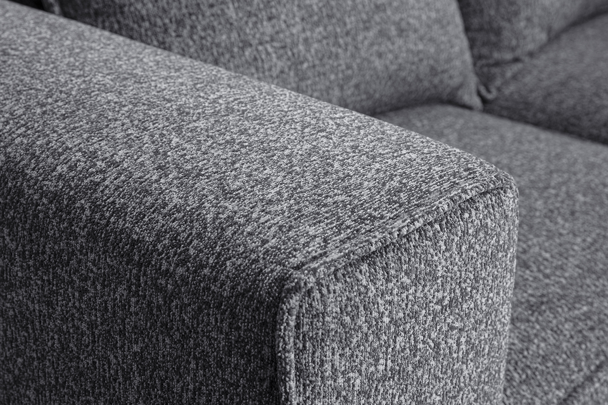 Canap modulable 4 places en tissu chin gris fonc KERRY