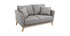Canap&eacute; scandinave 2 places d&eacute;houssable gris clair et bois OSLO
