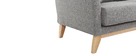 Canap&eacute; scandinave 2 places d&eacute;houssable gris clair et bois OSLO