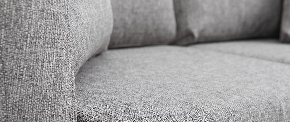 Canap� scandinave 2 places d�houssable gris clair et bois OSLO