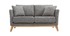 Canap&eacute; scandinave 2 places d&eacute;houssable gris clair et bois OSLO