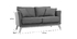 Canap&eacute; scandinave 2 places gris fonc&eacute; d&eacute;houssable et pieds bois clair OSLO