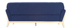 Canap&eacute; scandinave 3 places bleu fonc&eacute; et bois YOKO