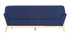 Canap&eacute; scandinave 3 places bleu fonc&eacute; et bois YOKO