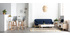 Canap&eacute; scandinave 3 places bleu fonc&eacute; et bois YOKO